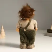 Кукла интерьерная "Домовёнок в комбинезоне с заплаткой" 30 см