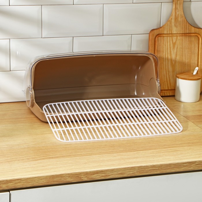 Хлебница большая, 41,5&times;26&times;18,5 см, цвет шоколадный мокко