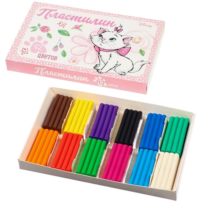 Пластилин 12 цветов 180 г &laquo;Мари&raquo;, Коты-аристократы