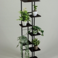 Подставка для цветов Greengo, 7 полок, 36 &times; 23 &times; 120 см, напольная, каркас металл, полки МДФ, чёрная