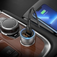 Автомобильное зарядное устройство Hoco NZ8, 1 USB, 18 Вт, 1 Type-C, 25 Вт,PD + QC,коричневое Автомобильное зарядное устройство Hoco NZ8, 1 USB, 18 Вт, 1 Type-C, 25 Вт,PD + QC,коричневое