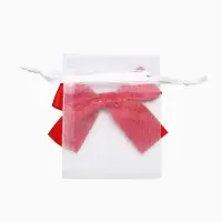 Мешочек подарочный &laquo;Бант органза&raquo;, 7&times;9 см, бело-красный