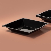 Тарелка пластиковая одноразовая, 17,2&times;17,2 см, квадратная, глубокая, МИКС