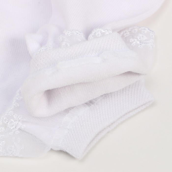 Носки детские с кружевом, цвет белый, размер 14-16