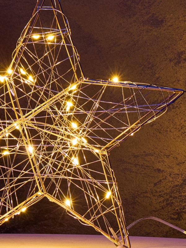 Фигура световая "Звезда", 30х30х5 см, 30 LED, батарейки ААх3 (не в компл.), свечение тёплое белое