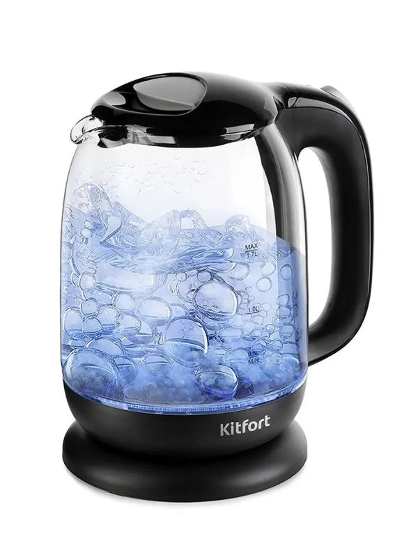 Чайник электрический стеклянный с подсветкой КТ-625 - 1.7 л