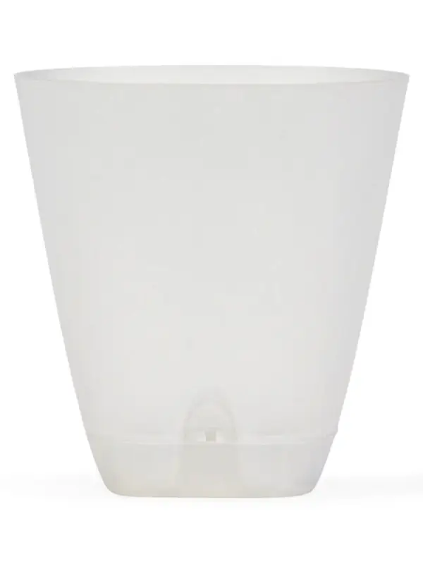 Кашпо с прикорневым поливом 2 л  D-14,5см, H-15см прозрачный "Гранд"