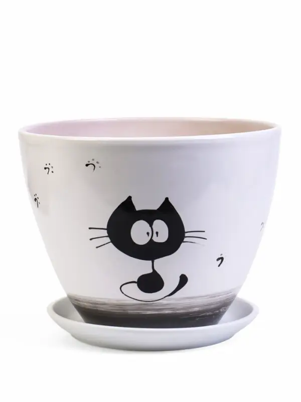 Горшок цветочный поддоном  8 л,  керамика, Котофей (М)