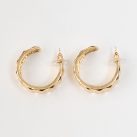 Серьги-кольца &laquo;Геометрия&raquo; орнамент, цвет золото, d=2,8 см