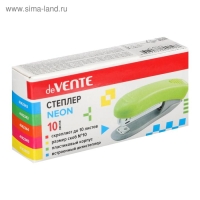 Степлер №10, до 10 листов deVENTE пластиковый корпус, встроенный антистеплер, неоновый зелёный Степлер №10, до 10 листов deVENTE пластиковый корпус, встроенный антистеплер, неоновый зелёный