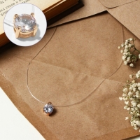 Кулон &laquo;На леске&raquo; стиль, цвет белый в золоте, 30 см