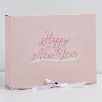 Коробка подарочная новогодняя складная двухсторонняя &laquo;Розовый Новый год&raquo;, 31 х 24.5 х 8 см, Новый год