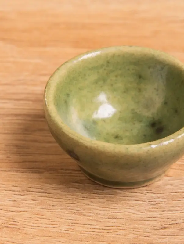 Соусник керамика, цв. зелёный, 3,5х3,5х1,5 см