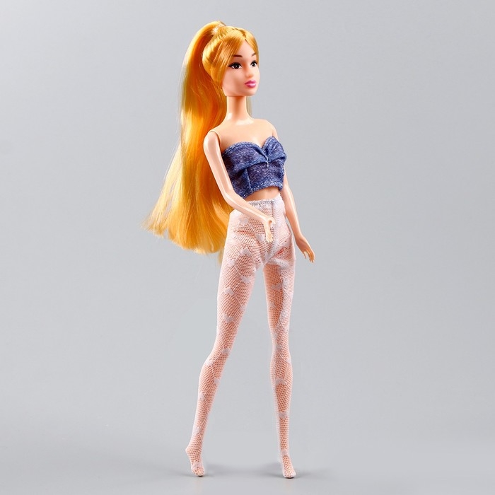 Колготки для куклы &laquo;Сердечки&raquo;, цвет белый