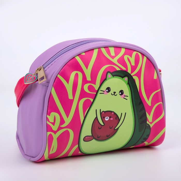 Сумка детская "Авокадо", искусственная кожа, с брелком, 18х15х2 см