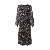 Платье женское с поясом MIST миди, размер 44, чёрный Платье женское с поясом MIST миди, размер 44, чёрный