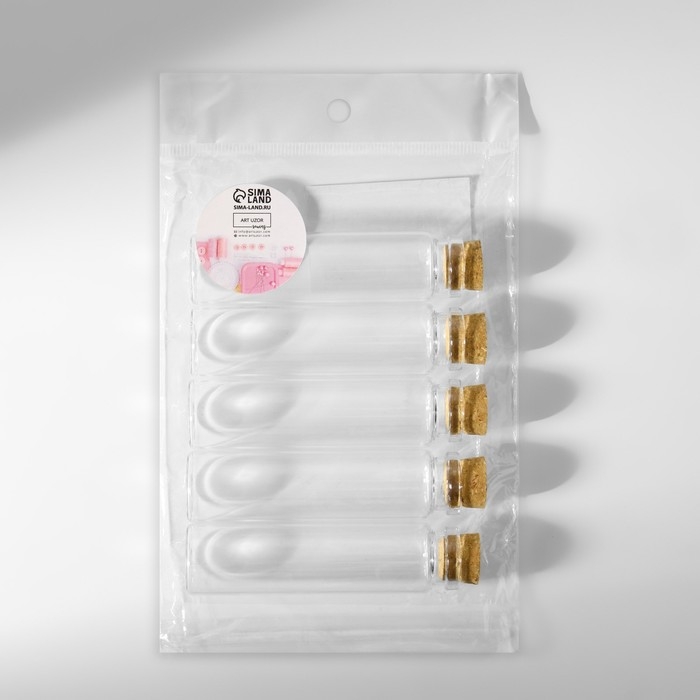 Баночки для хранения мелочей, d=2&times;7.5 см, 5 шт.