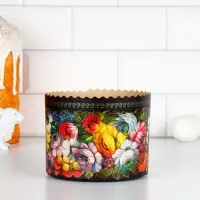 Форма бумажная для кулича &laquo;Жостово&raquo;, 13.4&times;10 см, разноцветная