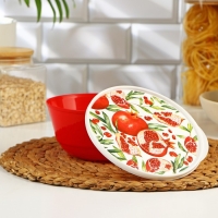 Набор мисок с крышкой &laquo;Гранат&raquo;, 3 шт: 1 л, 2 л, 3 л, цвет красный