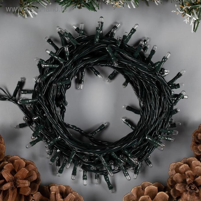 Гирлянда &laquo;Нить&raquo; 7 м, IP20, тёмная нить, 180 ламп, свечение тёплое белое, 8 режимов, 220 В