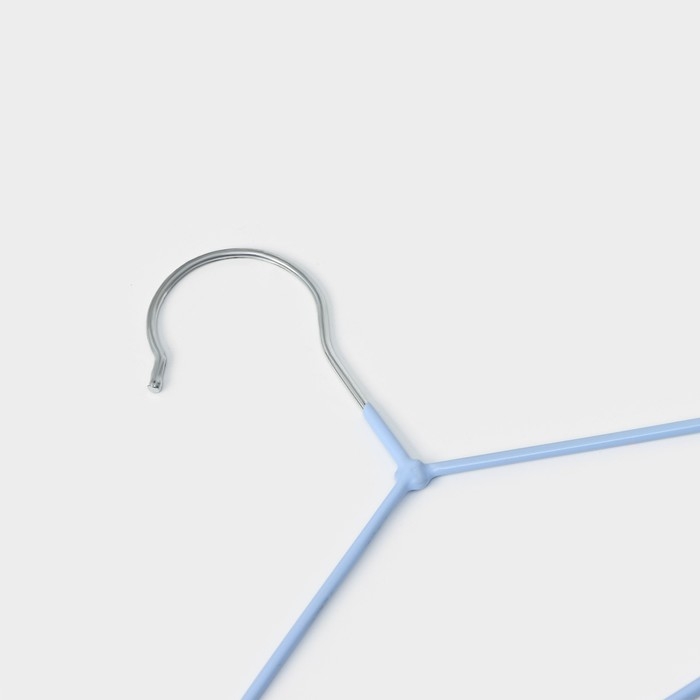 Плечики - вешалки для одежды Доляна, 29,5&times;17 см, 10 шт, детские, антискользящее покрытие, цвет голубой
