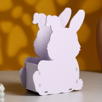 Кашпо "Зайка с бантом", 13,5х7х19,5 см, дуб, сиреневый Кашпо "Зайка с бантом", 13,5х7х19,5 см, дуб, сиреневый