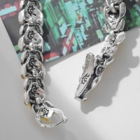 Браслет металл &laquo;Япония&raquo; отдыхающий дракон, цвет серебряно-золотой, 20 см