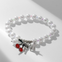 Браслет жемчуг &laquo;Марджери&raquo; вишня и пальма, цветной