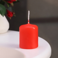Свеча цилиндр, 4х5 см, набор 3 шт, красная