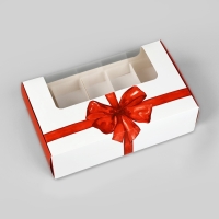 Коробка для эклеров с вкладышами «Бант», 25 х 15 х 7 см Коробка для эклеров с вкладышами «Бант», 25 х 15 х 7 см