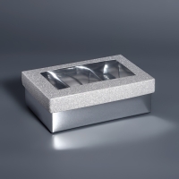 Коробка для 6 конфет серебро глиттер, 12 х 8,5 х 4 см. Кондитерская упаковка Коробка для 6 конфет серебро глиттер, 12 х 8,5 х 4 см. Кондитерская упаковка