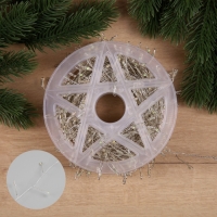 Гирлянда &laquo;Мишура&raquo; 20 м роса, IP44, серебристая нить, 600 LED, 8 режимов, свечение мульти, 18 В