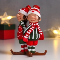 Сувенир полистоун "Помощники Деда Мороза - эльфики" 10,5х5,5х6,5 см