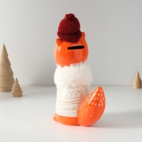 Копилка керамика "Лисёнок в сером свитере и шапке" 7,8х15,7х25 см