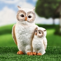 Садовая фигура "Полярные совы" 13х10х18см