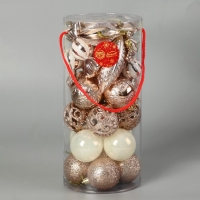 Набор украшений пластик 28 шт "Торжество" бело-золотой Набор украшений пластик 28 шт "Торжество" бело-золотой