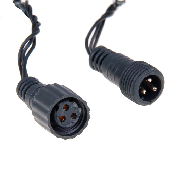 Гирлянда &laquo;Нить&raquo; 10 м, IP44, УМС, тёмная нить, 100 LED, свечение жёлтое, 220 В