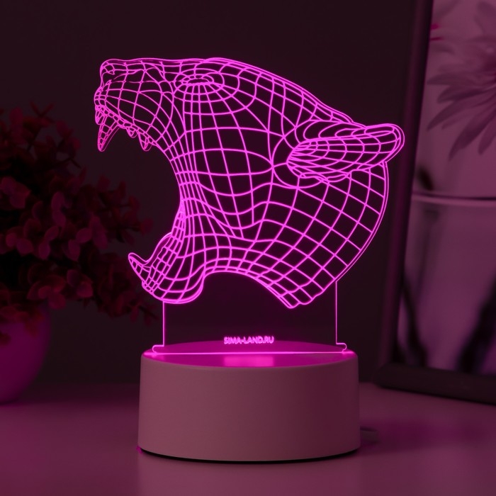 Светильник "Львица" LED RGB от сети 13,7х9,5х12,8 см RISALUX