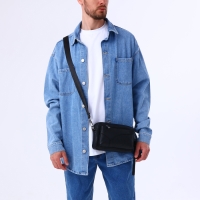 Сумка мужская через плечо, искусственная кожа, цвет чёрный Сумка мужская через плечо, искусственная кожа, цвет чёрный