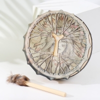 Шаманский бубен "Девушка из племени индейцев" с колотушкой 5х25х25 см Шаманский бубен "Девушка из племени индейцев" с колотушкой 5х25х25 см