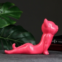 Фигура "Кот мордой вверх" розовый, 17см