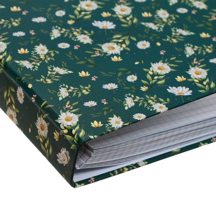 Тетрадь на кольцах A5 80 листов в клетку Calligrata "Цветы. Паттерн", обложка 7БЦ, без вырубки под кольца, блок офсет