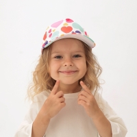 Кепка детская MINAKU "Сердца" цвет белый, р-р 52 Кепка детская MINAKU "Сердца" цвет белый, р-р 52