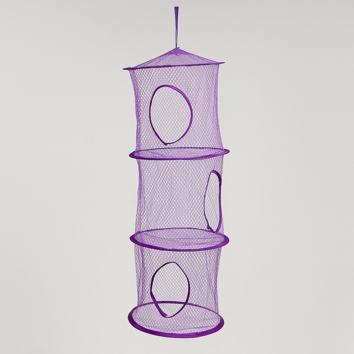 Корзина подвесная для игрушек, 3 секции, 27 &times; 27 &times; 70 см, МИКС