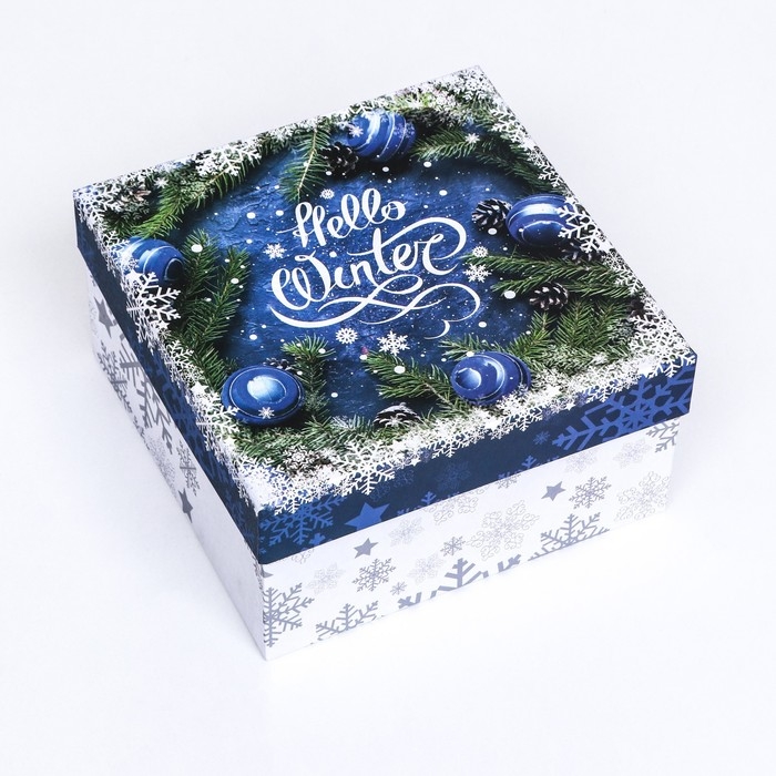 Коробка квадратная Коробка квадратная "Чудес в Новом Году!" , 19 × 19 × 10 см