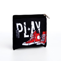 Кошелек детский текстильный "Кеды", 11х9х0,5 см, цвет черный Кошелек детский текстильный "Кеды", 11х9х0,5 см, цвет черный