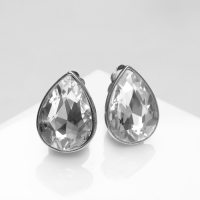 Клипсы &laquo;Вечеринка&raquo; капли, цвет белый в серебре