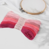 Набор ниток мулине, 8 &plusmn; 1 м, 7 шт, цвет розовый спектр