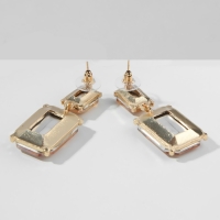 Серьги со стразами &laquo;Клео&raquo; классика, цвет белый в золоте