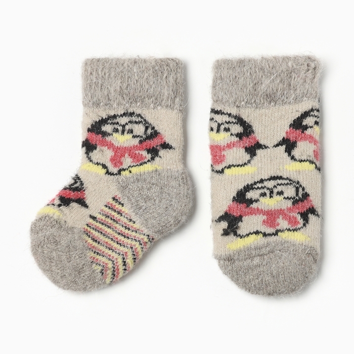 Носки детские шерстяные &laquo;Пингвин&raquo;, цвет белый, размер 12